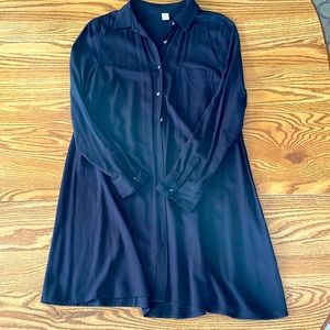 Old Navy Black Button Down Shirt Dress Size M